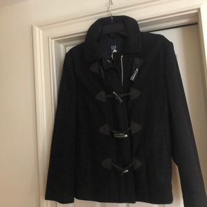 Gap wool toggle coat in black